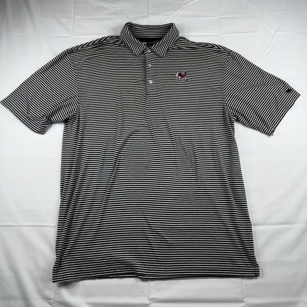 Striped Black White uGA bulldog Polo - onward reserve